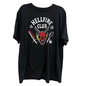 Netflix Stranger Things Hellfire Club Men's Black Graphic Tee XXL